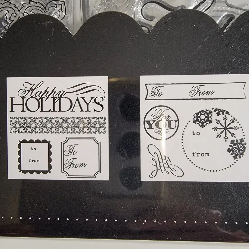 Me & My Big Ideas Holiday Clear Cling Stamps Kit Set of 16 Stamps NEW